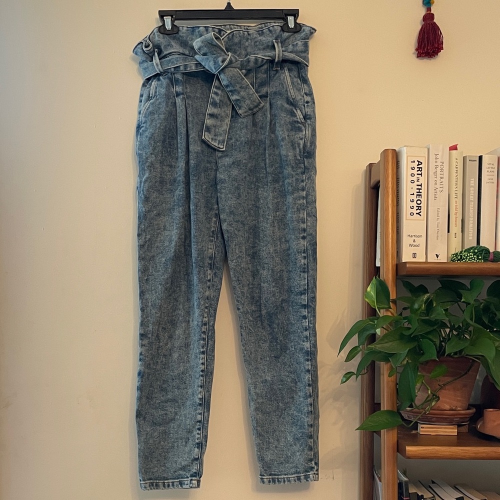 Sezane High Rise Belted Jeans Size 34